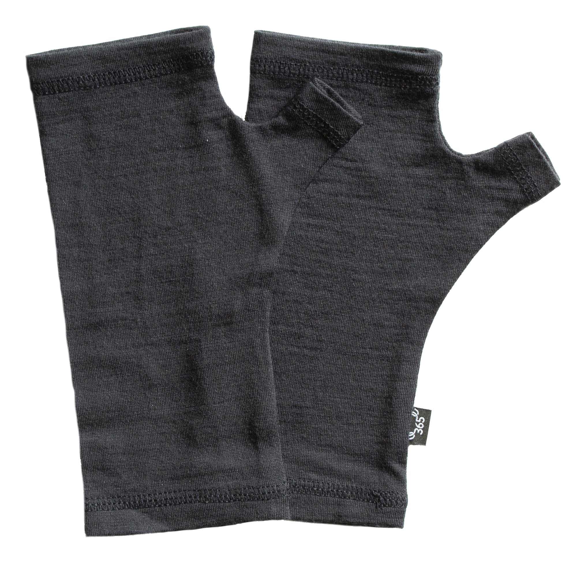 Merino 365 Fingerless Gloves - One Size - Black