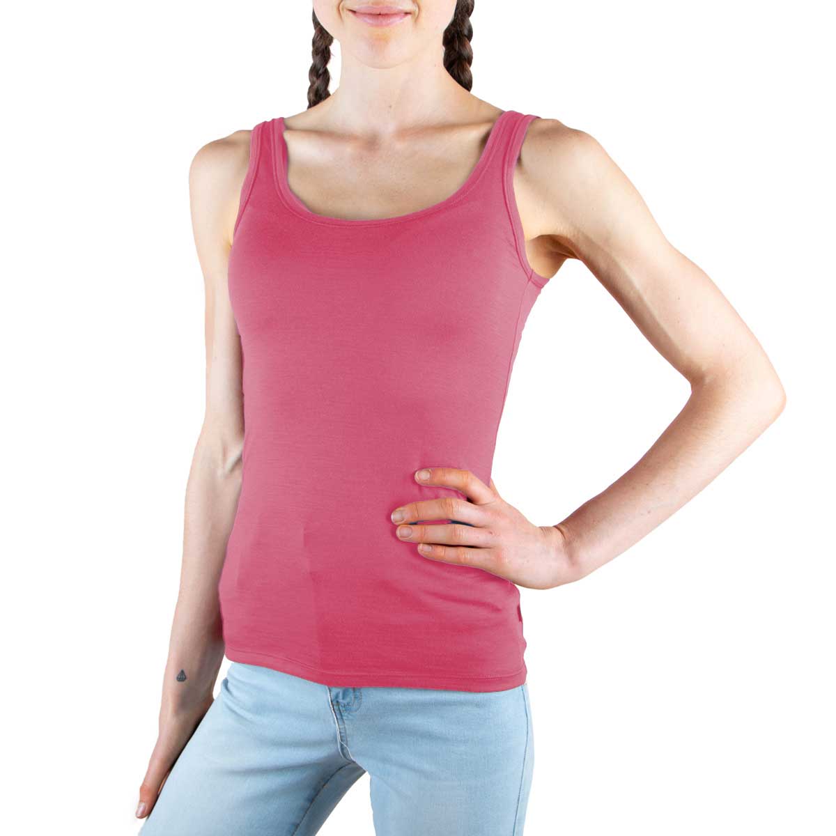 Merino 365 Women's Scoop Neck Tank Top, Pink