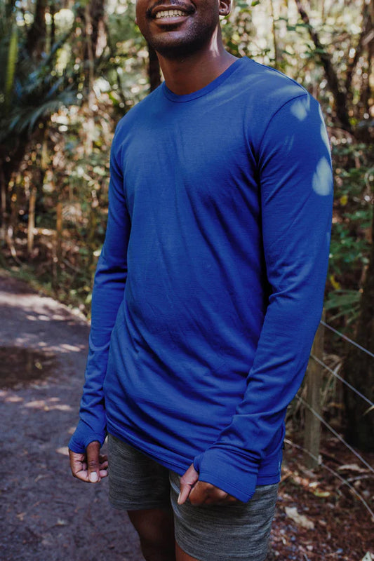 OG Light Long Sleeve with Thumbloops, Sapphire