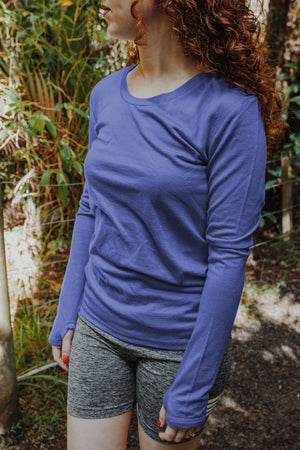 Merino 365 Women's OG Long Sleeve with Thumbloops Top, Orbit Blue