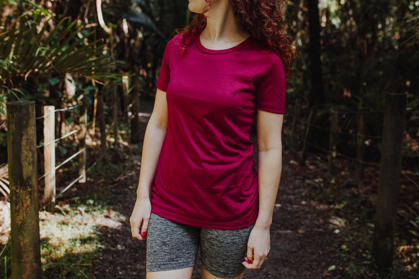 Women's Crew T-Shirt Short Sleeve, Red